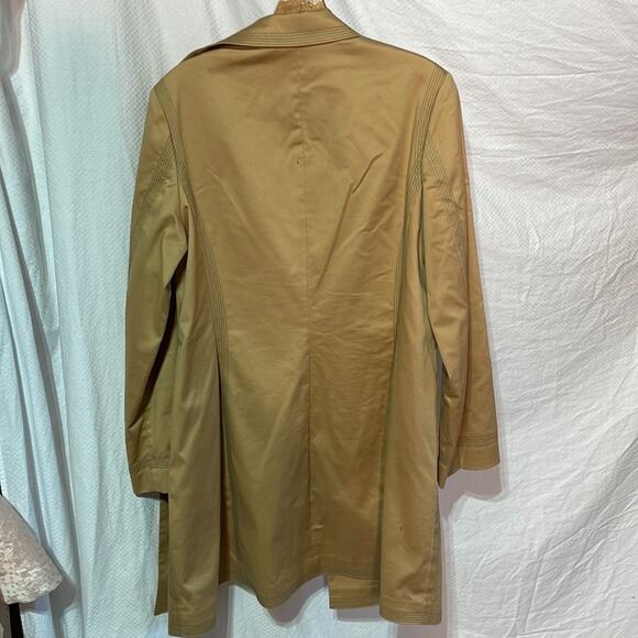 Sigrid olsen 10 3/4 length shaped jacket lined tan jacket grey stitching nwt - Picture 8 of 12